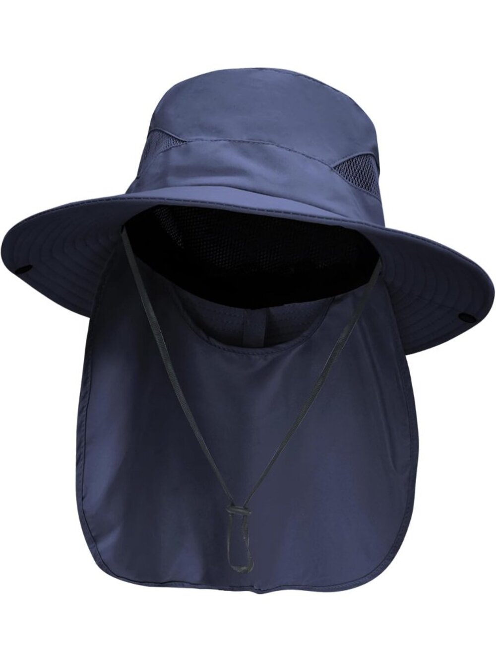 Unisex Blue UV Sun Hat With Neck Flap Fishing Hiking Gardening Outdoor Hat